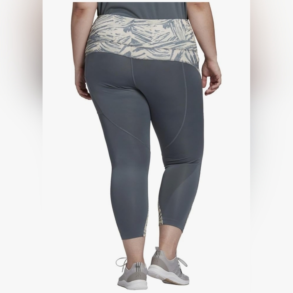 New Adidas x Zoe Saldana Aeroready Blue/Green 7/8 Training Leggings 2X - Picture 6 of 12